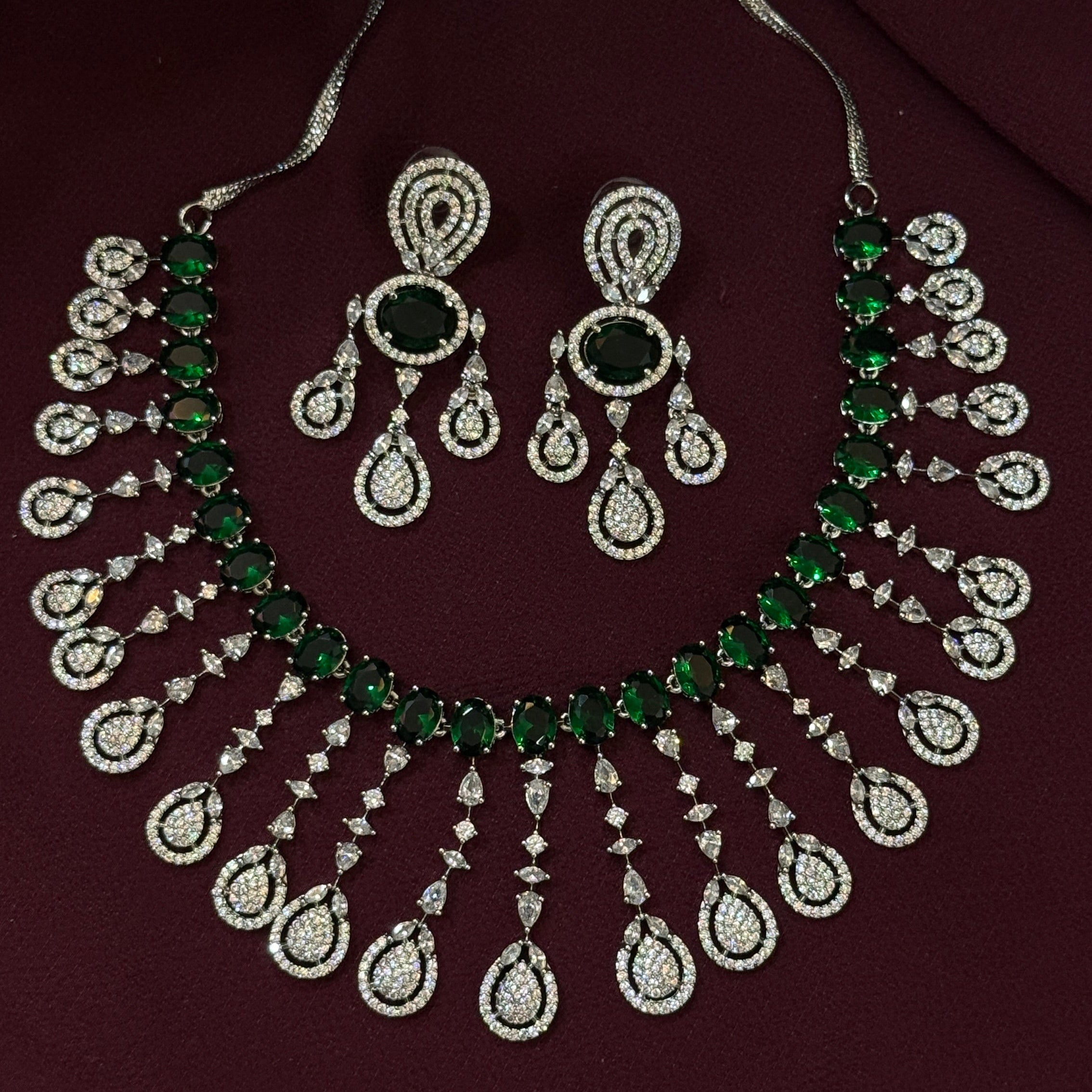 Luxury Green American Diamond-Emerald Cascade
